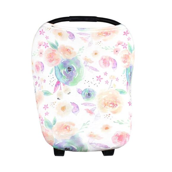 Copper Pearl Floral Car Seat Canopy Cover Breastfeeding Cover Bloom EUC - Picture 3 of 6